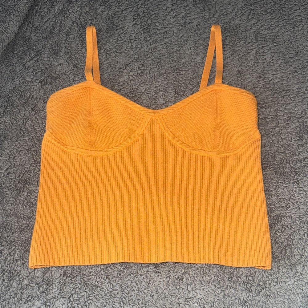 Madewell Corset Detail Crop Sweater Tank